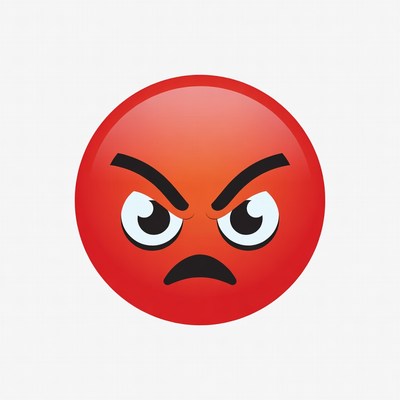 Angry Red Emoji Face