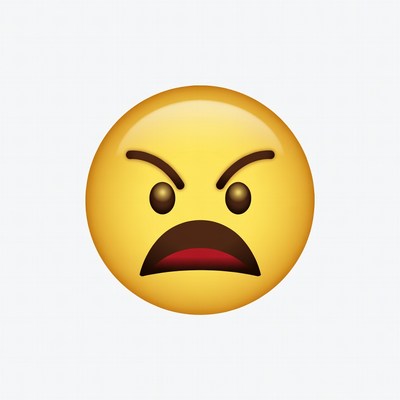 Angry Yellow Emoji Face