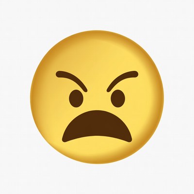 Angry Yellow Emoji Face
