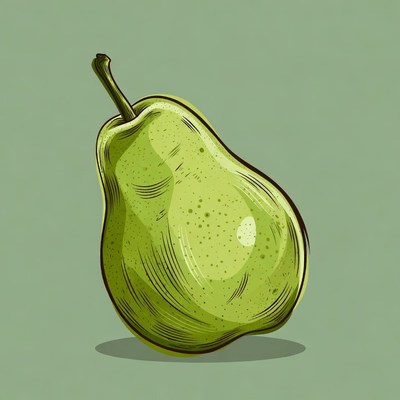 Green pear illustration