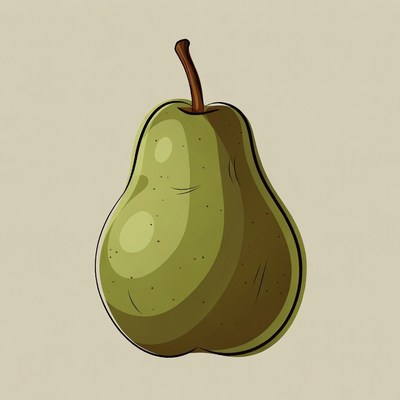 Green pear illustration