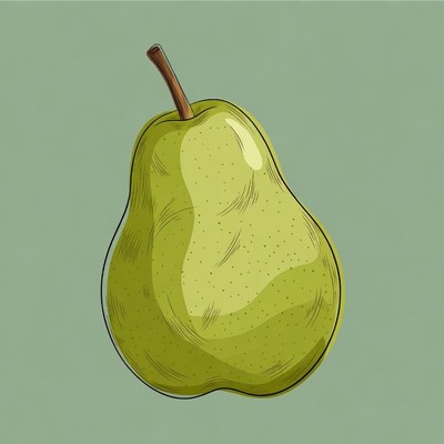 Green pear illustration