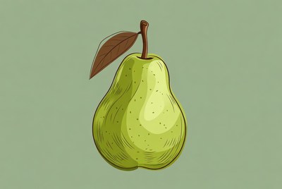 Green pear illustration