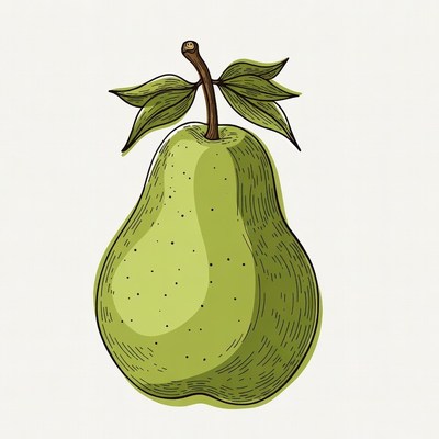 Green pear illustration