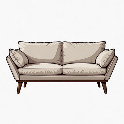 Beige Modern Sofa Illustration