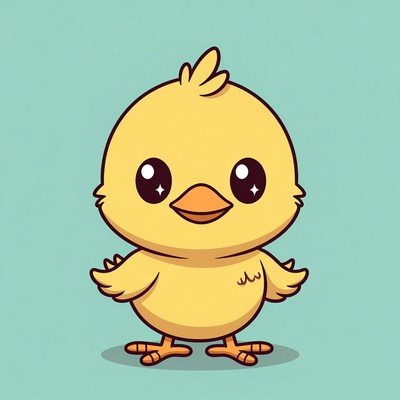 Cute yellow chick illustration