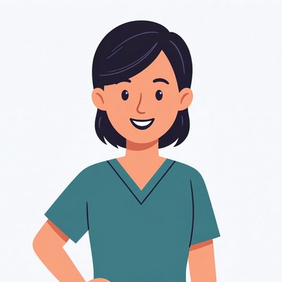 Smiling Asian nurse illustration
