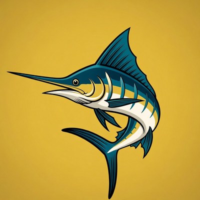 Blue Marlin Fish Illustration