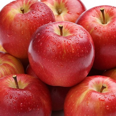 Fresh Red Apples with Water Droplets