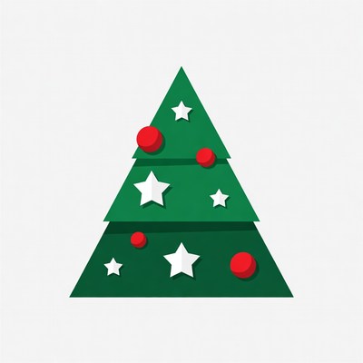 Green Christmas Tree with Ornaments