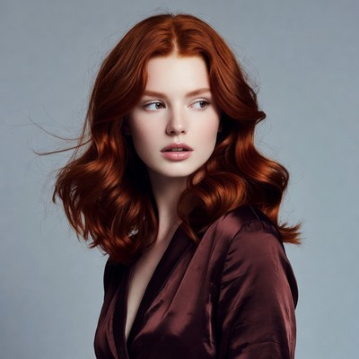 Woman with long red hair