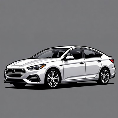 White Hyundai Sonata illustration