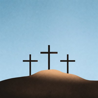 Three Crosses on Hill