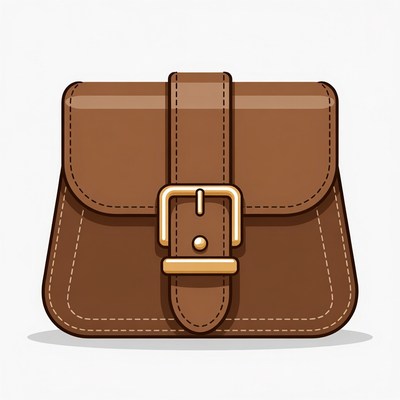 Brown leather crossbody bag illustration