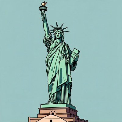 Statue of Liberty holding document