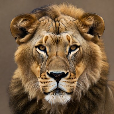 Close-up lion portrait