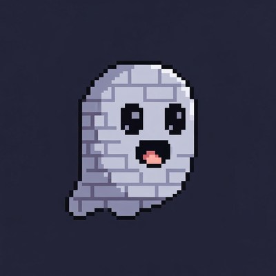 Smiling Pixel Art Ghost