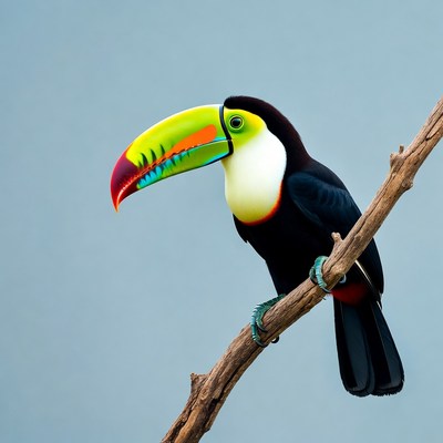 Colorful Toucan Perched on Branch