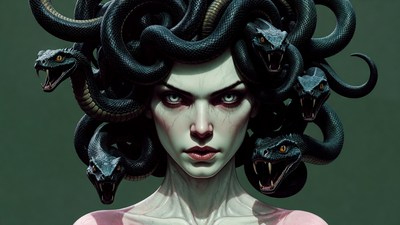 Medusa with snakes in hair