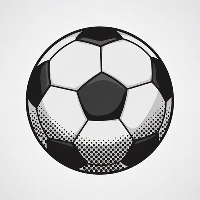 Black and white soccer ball illustration