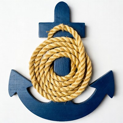 Navy Blue Anchor with Rope