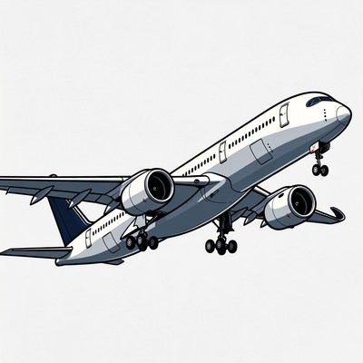 Cartoon Airplane Flying Isolated