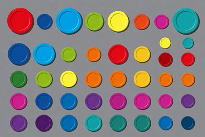 Colorful Circles on Gray Background