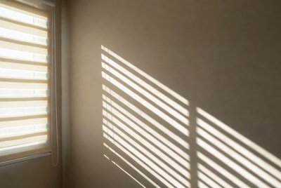 Sunlight Through Blinds on Wall