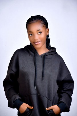 African girl in black hoodie