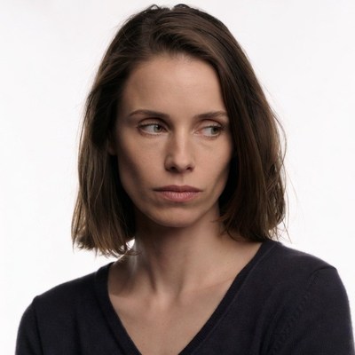 Woman with brown bob haircut