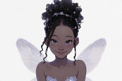 Black fairy girl with wings
