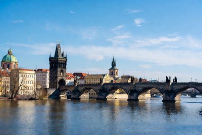 Charles Bridge Prague sunny day