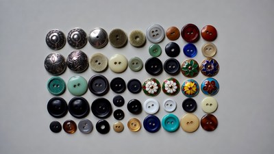 Assortment of colorful sewing buttons