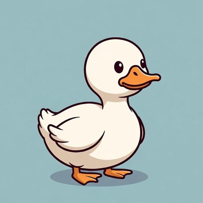Cute white duck illustration