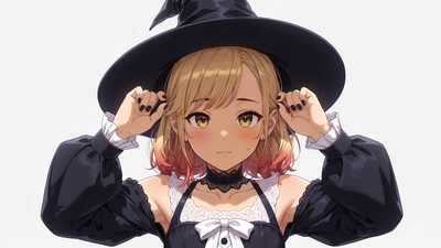 Anime girl in witch costume