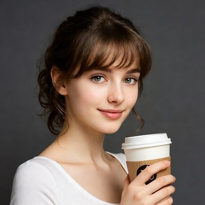 Young woman holding coffee cup