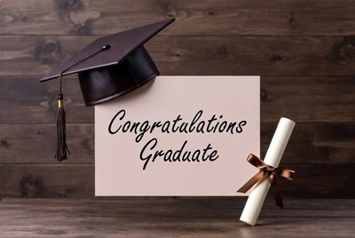 Congratulations Graduate with Cap and Diploma