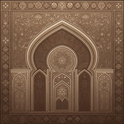 Ornate Islamic Arch Illustration
