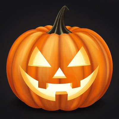 Jack-o'-lantern pumpkin on black background