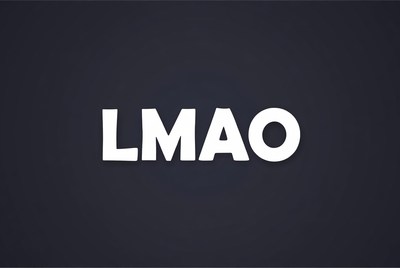 LMAO Text on Black Background