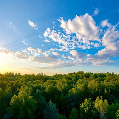 Aerial View of Lush Green Forest