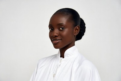 African-American woman in white shirt