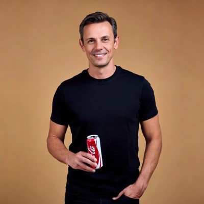 Man holding Coca-Cola can