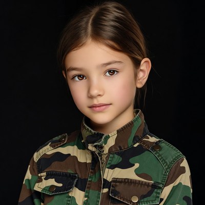 Girl in camouflage jacket