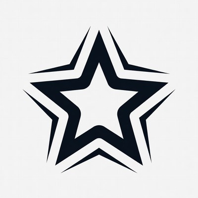 Black and white outlined star