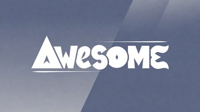 Awesome Text Logo on Gradient Background