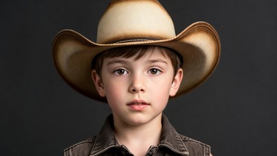 Boy wearing cowboy hat