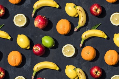 Fresh Fruits on Black Background