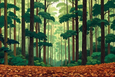 Lush Green Forest Illustration