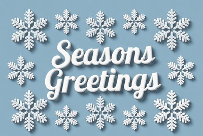 Seasons Greetings with Snowflakes